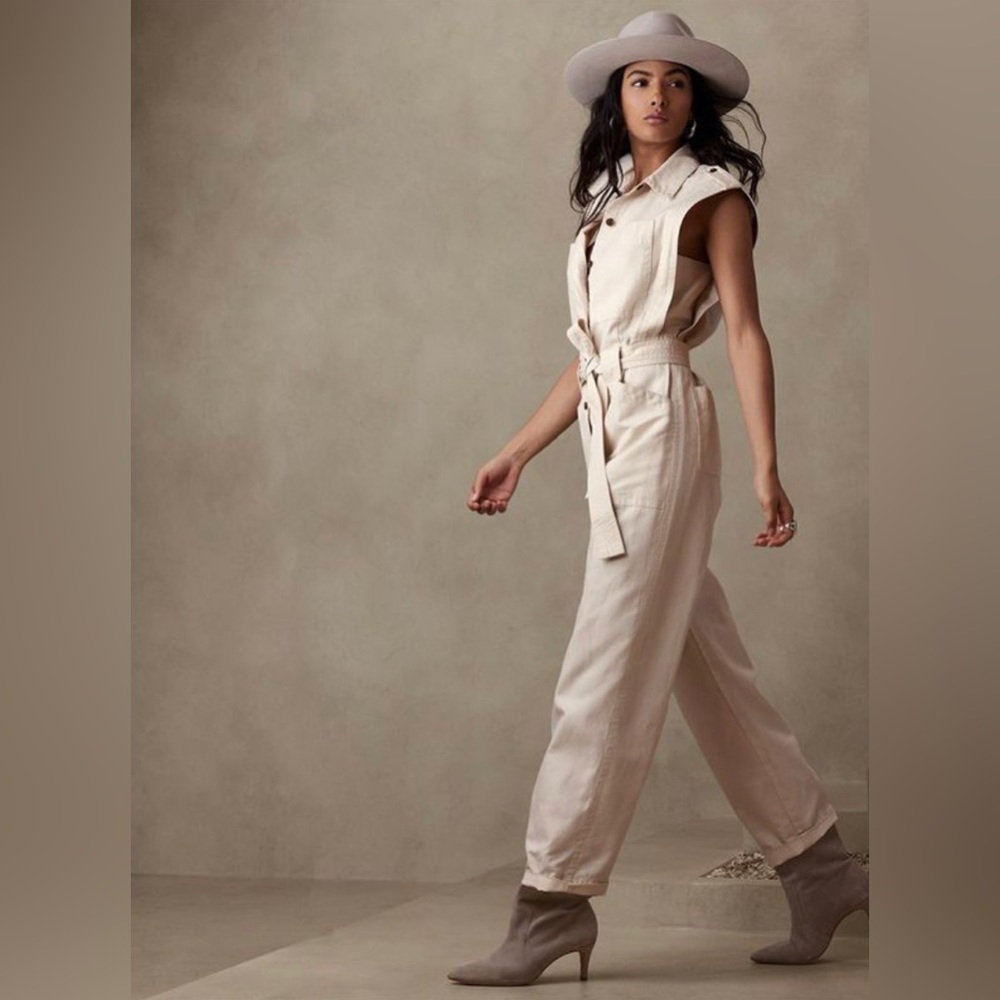 🤍 NWT Banana Republic Linen Blend Jumpsuit (XS Petite)